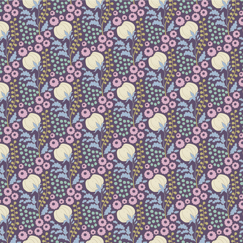 Tilda Sanctuary Cottonfield Eggplant 100574 Patchwork Fabric 