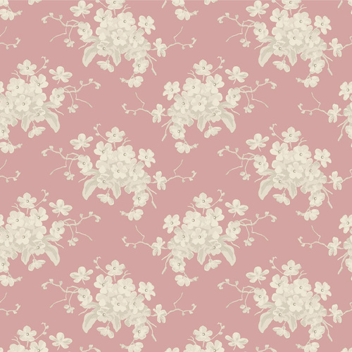 Tilda Sunday Brunch White Flower Pink 100591 Quilting Fabric