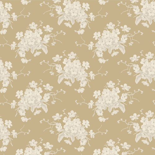 Tilda Sunday Brunch White Flower Sand 100600 Quilting Fabric