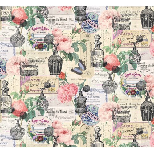 Vintage Perfumery The Perfumery Multi 3139/82 Patchwork Fabric 