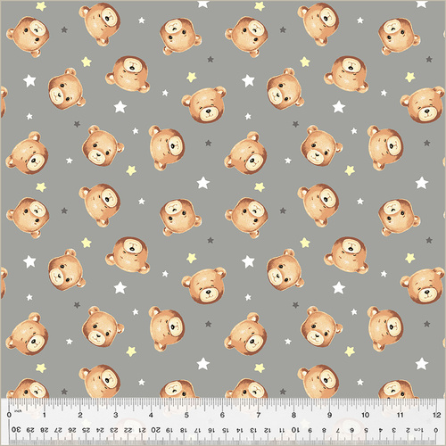 Sweet Dreams 53873-3 Baby Bear Grey Quilting Fabric