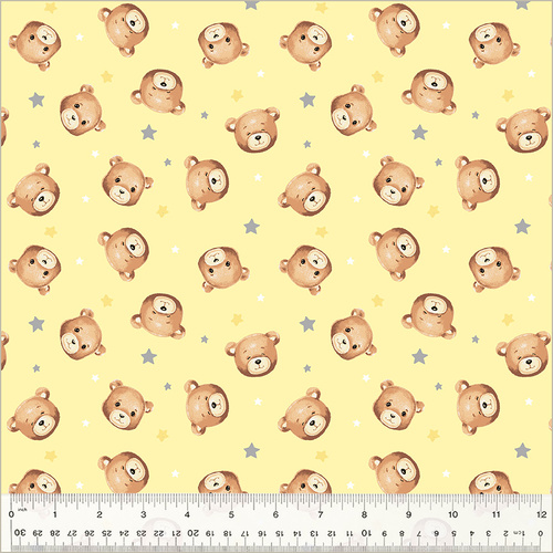 Sweet Dreams 53873-4 Baby Bear Pale Yellow Quilting Fabric