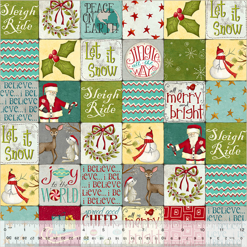 A Very Terri Christmas 54101-1 Merry Squares Multi Fabric