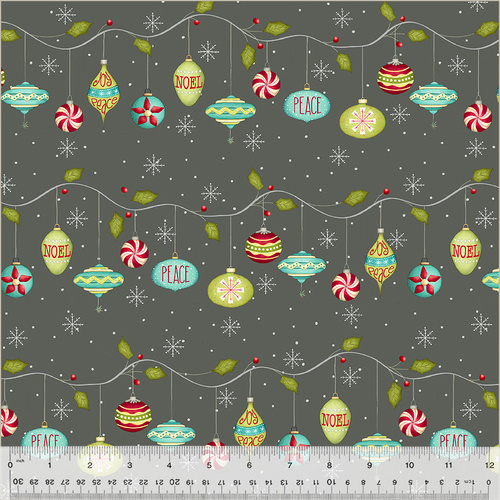 A Very Terri Christmas 54102-5 Deck the Halls Coal Fabric