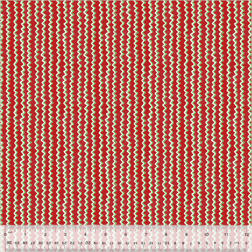 A Very Terri Christmas 54109-7 Chevron Stripe Red Fabric