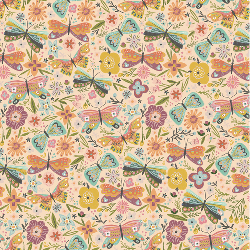 Cottage Charm Butterfly Blosson Peach CH24745 Quilting Fabric