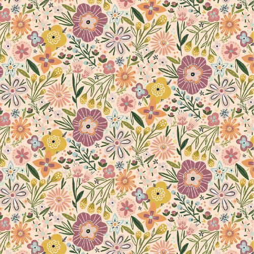 Cottage Charm Bursting Blosson Peach CH24748 Quilting Fabric