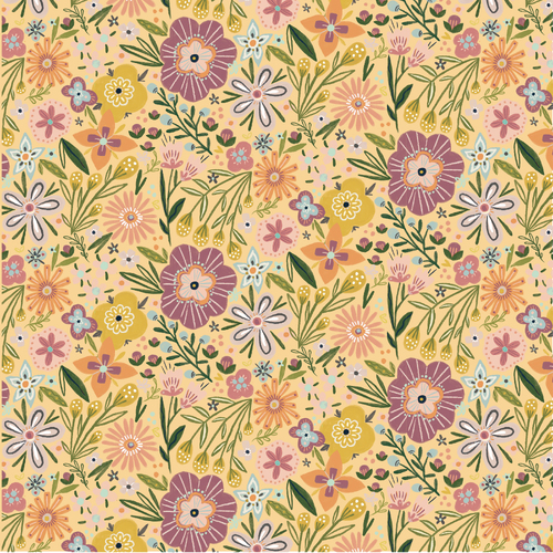 Cottage Charm Bursting Blosson Yellow CH24751 Quilting Fabric