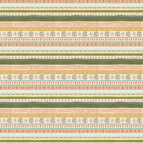 Cottage Charm Garden Stripe Yellow CH24758 Quilting Fabric