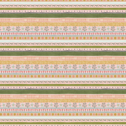 Cottage Charm Garden Stripe Peach CH24759 Quilting Fabric