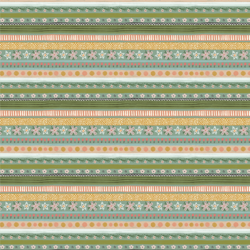 Cottage Charm Garden Stripe Teal CH24760 Quilting Fabric