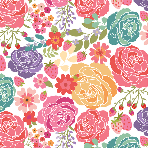 Calico Cowgirls Texas Rose White CW24800 Quilting Fabric