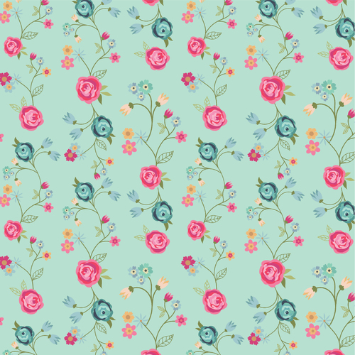 Calico Cowgirls Floral & Vines Teal CW24817 Quilting Fabric