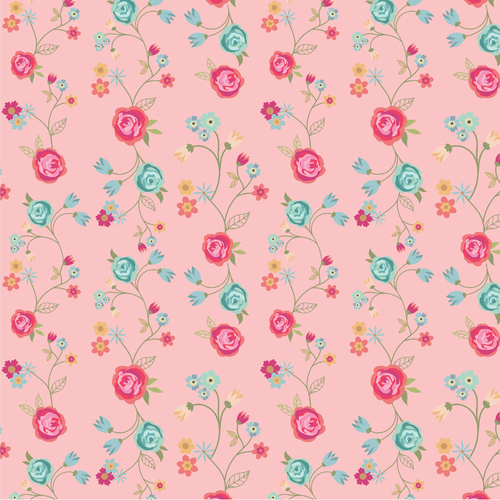 Calico Cowgirls Floral & Vines Pink CW24818 Quilting Fabric