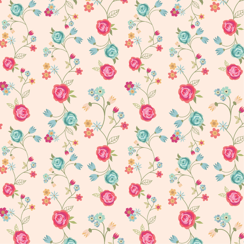 Calico Cowgirls Floral & Vines Natural CW24819 Quilting Fabric