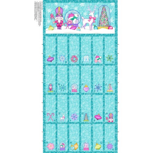 Merry and Bright Advent CalendarTurquoise DP26974-64 Panel 