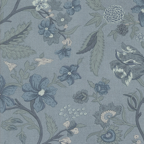 Sacre Bleu French Blue 13970 16 Parterre Florals Quilting Fabric