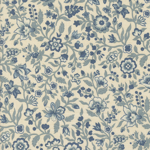 Sacre Bleu Pearl French Blue 13971 13 Jardinage Florals Quilting Fabric