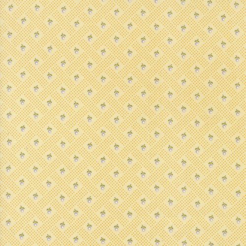 Georgia Soft Yellow 18775 14 Basketweave Posy Checks & Plaids Flower Patchwork Fabric