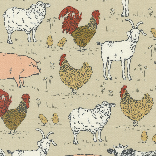 Farmstead Linen M2090312 Animal Farm Novelty Quilting Fabric