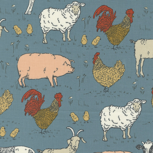 Farmstead Overalls M2090315 Animal Farm Novelty Quilting Fabric