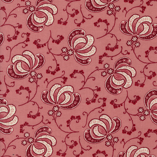 Hollyhocks Roses Carnation Pink 3051 15 Blooms Florals Quilting Fabric 