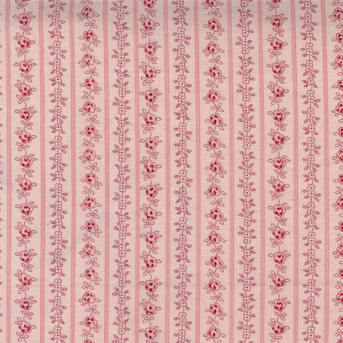 Hollyhocks Roses Hollyhock Pink 3056 17 Floral Stripe Stripes Floral Quilting Fabric 