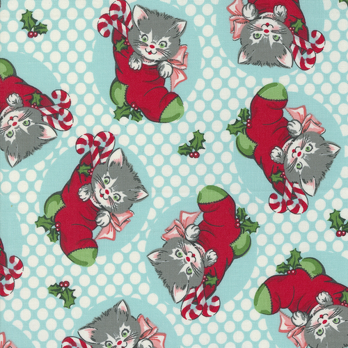 Kitty Christmas Icicle 31200 16 Novelty Kitty Dots Stockings Patchwork Fabric