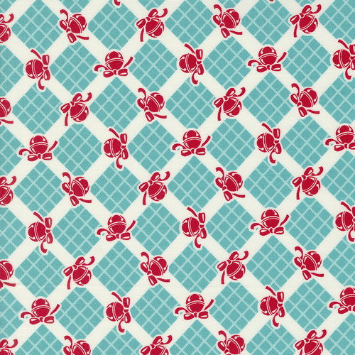 Kitty Christmas Frost 31203 17 Bells Checks & Plaids Patchwork Fabric