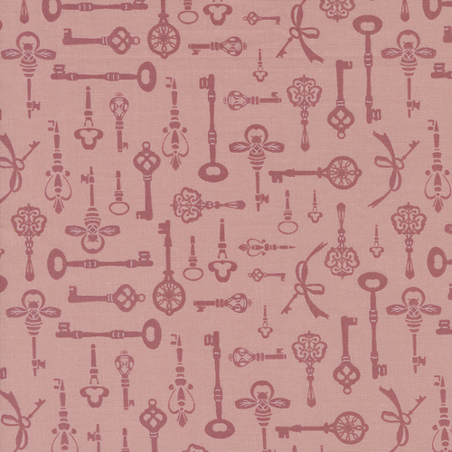 Enchantment Blush 43173 16 Diary Keys Novelty Patchwork Fabric