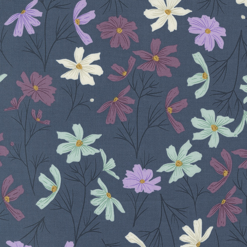 Seaglass Summer Indigo Sea M4318013 Cottage Cosmo Florals Quilting Fabric