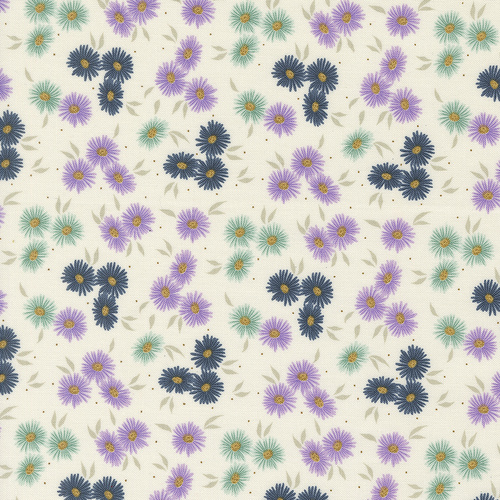 Seaglass Summer Oyster M4318111 Beach Asters Small Floral Quilting Fabric