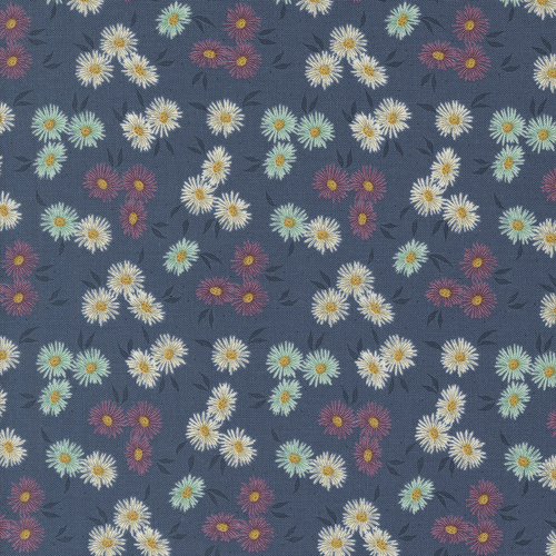 Seaglass Summer Indigo Sea M4318113 Beach Asters Small Floral Quilting Fabric