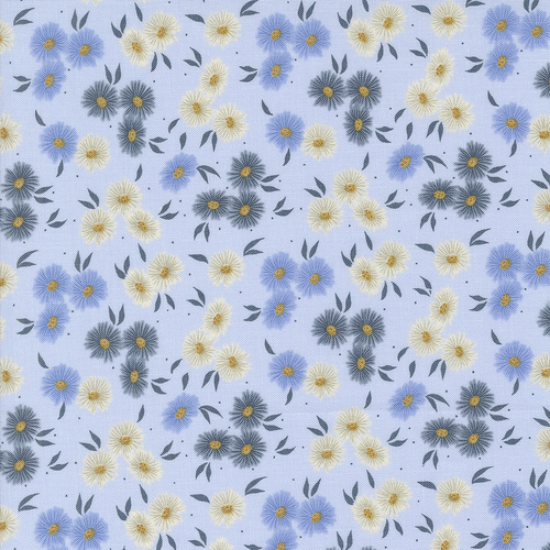 Seaglass Summer Dappled Blue M4318117 Beach Asters Small Floral Quilting Fabric