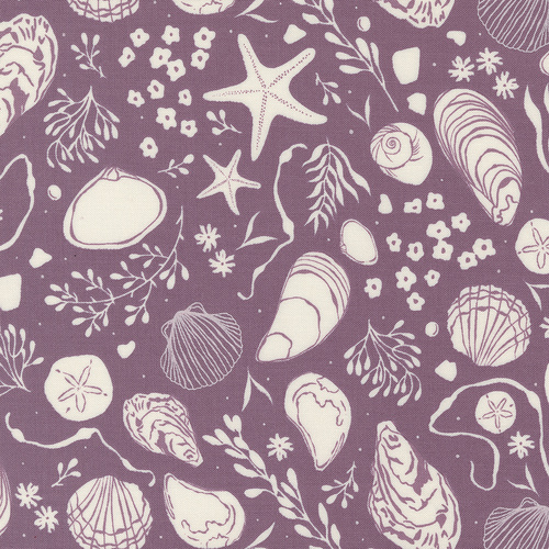 Seaglass Summer Beach Plum M4318314 Tide Pool Novelty Shells Quilting Fabric