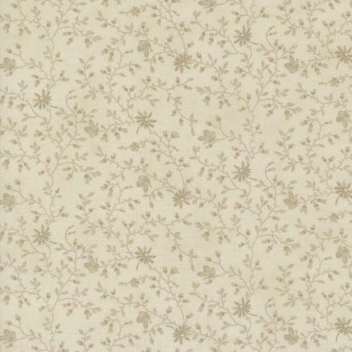 3 Sisters Fav Vintage Taupe 44361 15 Linens Papillion Bramble Small Floral Leaf Vine Butterfly