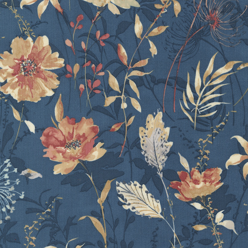 Sandalwood Indigo M4438014 Meadow Florals Quilting Fabric