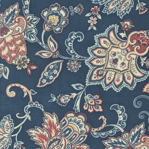 Sandalwood Indigo M4438214 Fleur Paisley Quilting Fabric