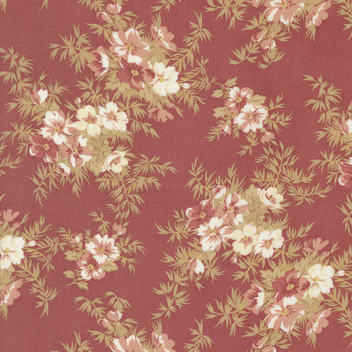 Sandalwood Rosewood M4438417 Cassandra Florals Quilting Fabric