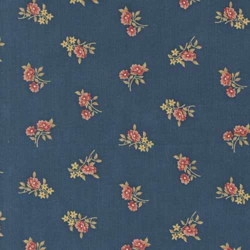 Sandalwood Indigo M4438514 Rosalie Small Floral Quilting Fabric