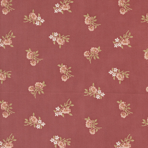 Sandalwood Rosewood M4438517 Rosalie Small Floral Quilting Fabric