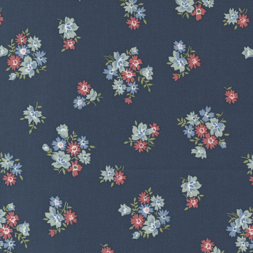 Sunnyside Fresh Cuts Navy 55288 13 Small Floral 80 CM END OF BOLT 