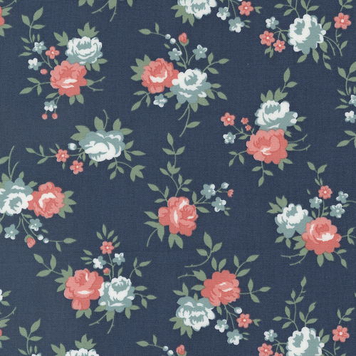 Rosemary Cottage Navy 55310 14 Gather Florals Quilting Fabric