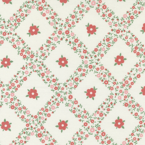 Rosemary Cottage Cream Strawber 55311 11 Trellis Florals Trellis Quilting Fabric