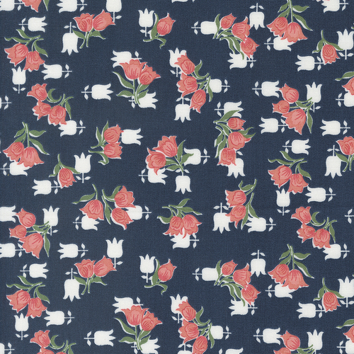 Rosemary Cottage Navy 55314 14 Tulips Florals Quilting Fabric