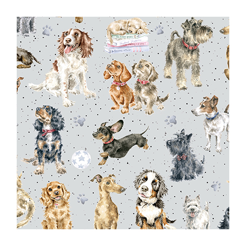 Whiskers & Paws Directional Dogs Grey MAS10415-K