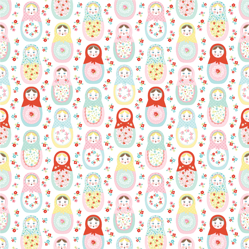 Market Day Nesting Doll White MK24450 Quilting Fabric