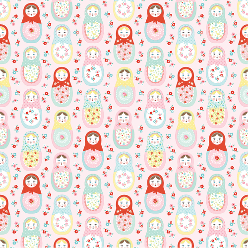 Market Day Nesting Doll Pink MK24451 Quilting Fabric