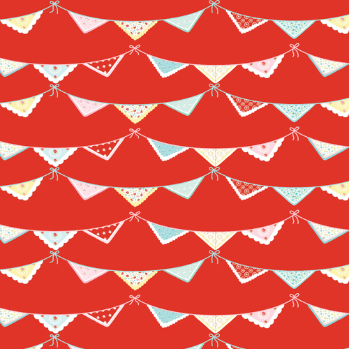 Market Day Bunting Print Red MK24453 Quilting Fabric