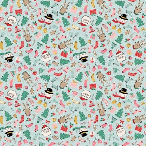 Oh What Fun! Cozy Wishes Blue OF23301 Quilting Fabric 